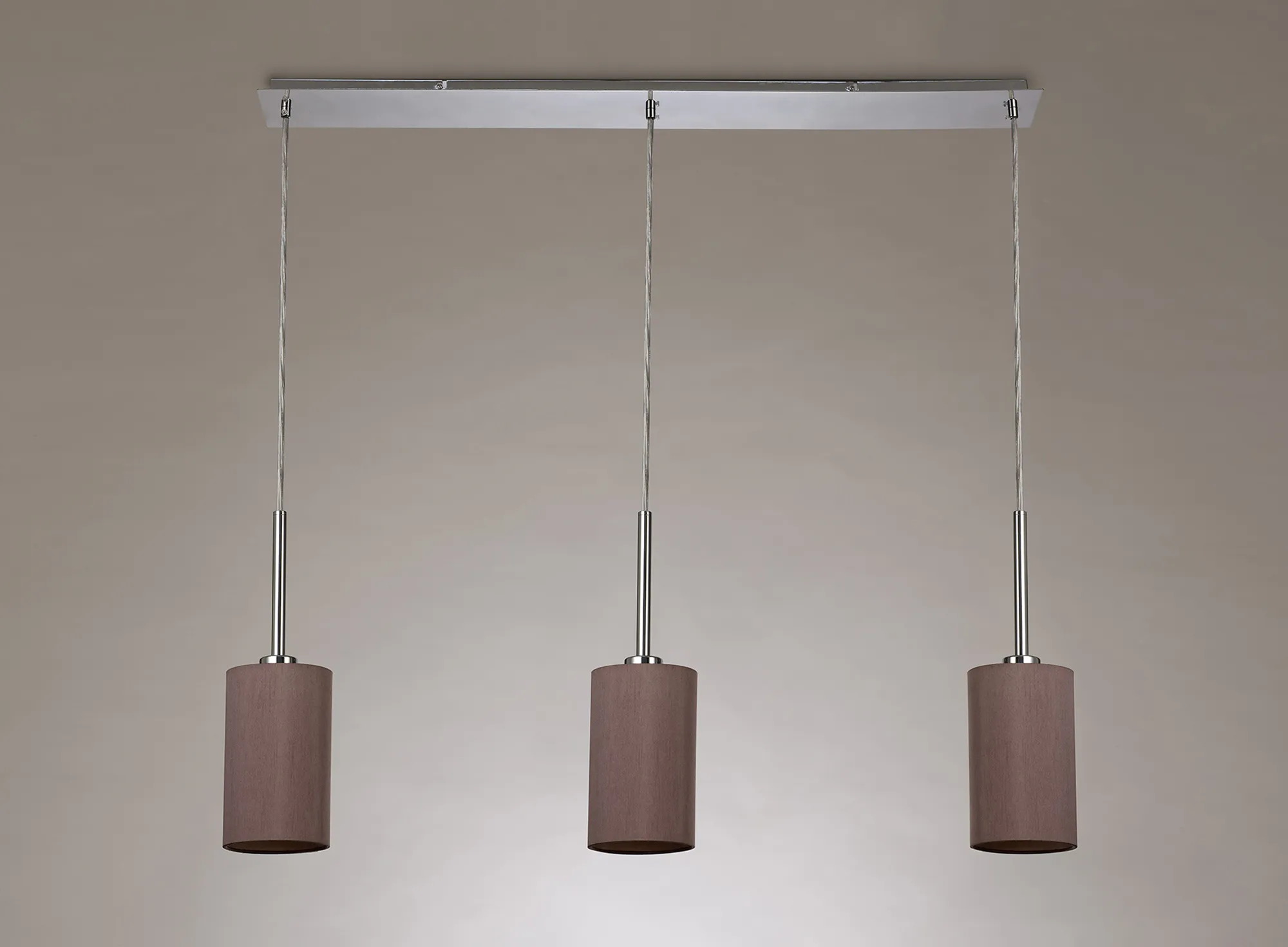 Baymont 12cm Shade 3 Light Pendant Polished Chrome, Taupe/Halo Gold DK0766  Deco Baymont CH TA